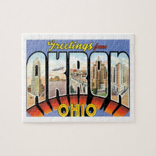 Akron Ohio Vintage Reise Puzzle