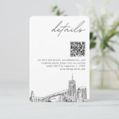 Akron Ohio Wedding Modern Details QR Code Begleitkarte (Stehend Vorderseite)
