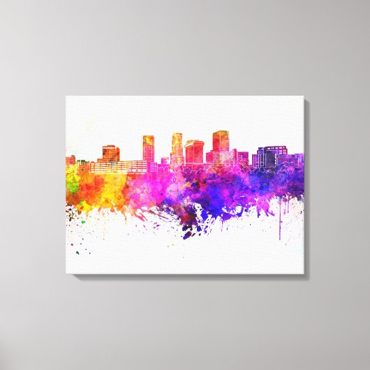 Akron skyline im Watercolor background Leinwanddruck (Vorderseite)