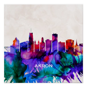 Akron Skyline Poster
