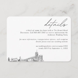 Akron Wedding Hotel Zimmerblockdetails Begleitkarte