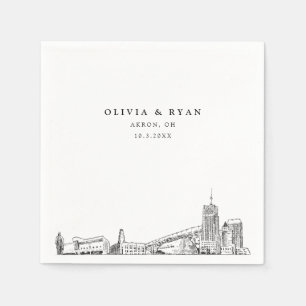 Akron Wedding Minimalistisch Paper Serviette