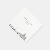 Akron Wedding Minimalistisch Paper Serviette (Ecke)