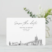 Akron Wedding Modern Save the Date Einladung (Stehend Vorderseite)