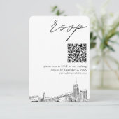 Akron Wedding Modern UAWG QR Code Begleitkarte (Stehend Vorderseite)