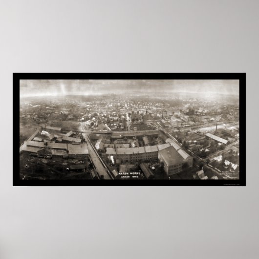 Akron Works Ohio Foto 1907 Poster (Vorne)