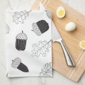 Akronen und Blätter Geschirrtuch (Viertel Falte)