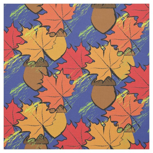 Akronen und Blätter I Stoff (Muster)