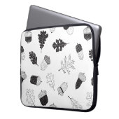 Akronen und Blätter Laptopschutzhülle (Vorderseite Links)