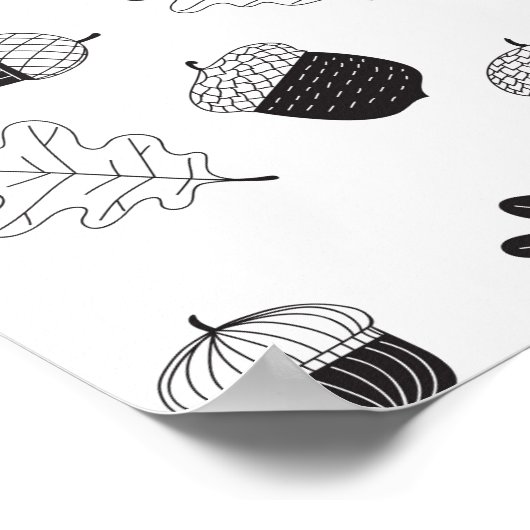 Akronen und Blätter Poster (Ecke)