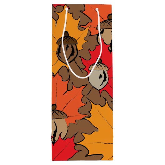 Akronen und Blätter V Geschenktüte Für Weinflaschen (Rückseite)