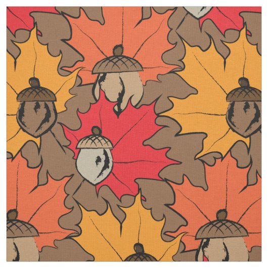 Akronen und Blätter V Stoff (Muster)