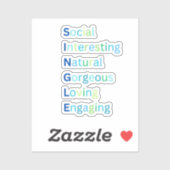 Akronym des blauen Aufklebers Single Aufkleber (Blatt)