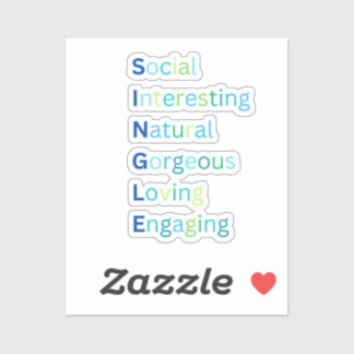 Akronym des blauen Aufklebers Single Aufkleber