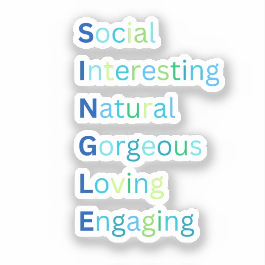 Akronym des blauen Aufklebers Single Aufkleber (Vorderseite)