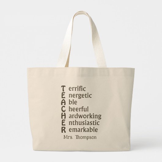 Akronym für Lehrer Jumbo Stoffbeutel (Rückseite)