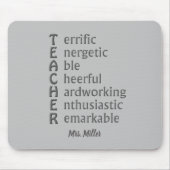 Akronym für Lehrer Name Graue Maus Pad Mousepad (Vorne)