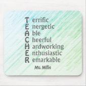 Akronym für Lehrkräfte Name Grün Blau Abstrakt Mousepad (Vorne)