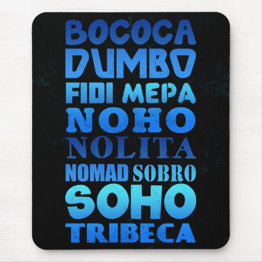 Akronyme der Stadt New York Mousepad (Vorne)