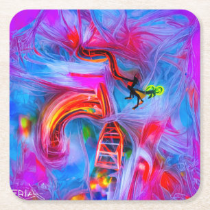 Akrophobie Rechteckiger Pappuntersetzer