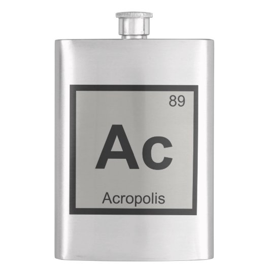 Akropolis Architecture Chemistry Symbol Flachmann (Vorderseite)