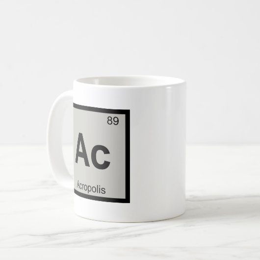 Akropolis Architecture Chemistry Symbol Kaffeetasse (Vorderseite Links)