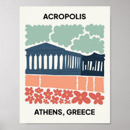 Akropolis Athen Griechenland abstrakte Reisemöglic Poster