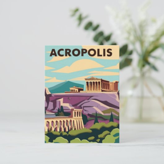 Akropolis Athen, Griechenland Postkarte (Stehend Vorderseite)