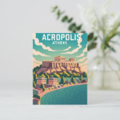 Akropolis Athen, Griechenland Postkarte (Stehend Vorderseite)