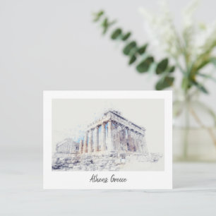 Akropolis, Athen, Griechenland Retro Vintage Trave Postkarte