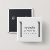 Akropolis Athens Breitengrad Button (Vorne & Hinten)