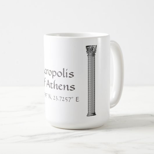 Akropolis Athens Breitengrad Kaffeetasse (VorderseiteRechts)