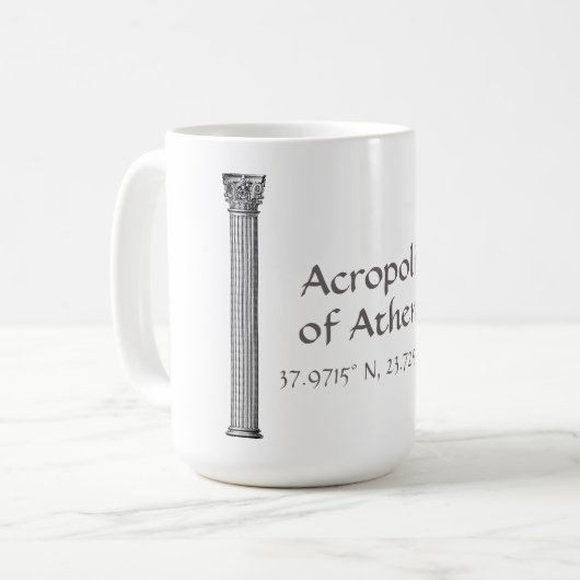 Akropolis Athens Breitengrad Kaffeetasse (Vorderseite Links)