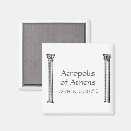 Akropolis Athens Breitengrad Magnet (Vorderseite/Rückseite)