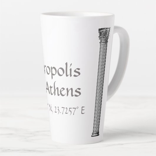 Akropolis Athens Breitengrad Milchtasse (Rechte Ecke)
