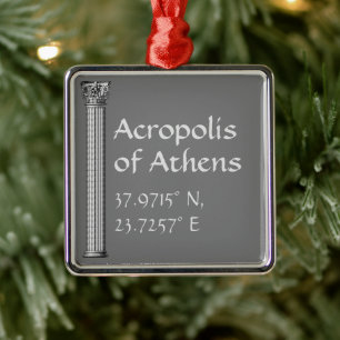 Akropolis Athens Breitengrad Ornament Aus Metall