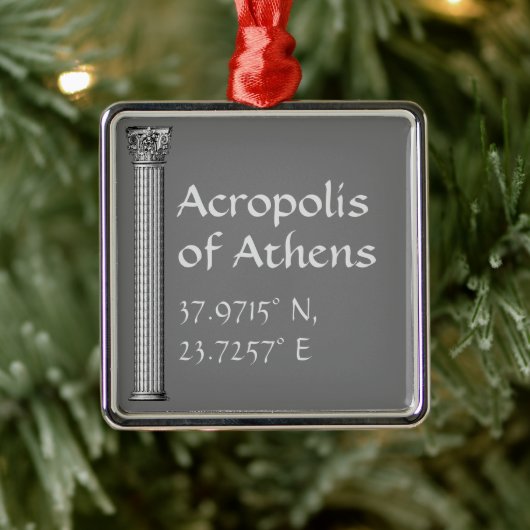Akropolis Athens Breitengrad Ornament Aus Metall (Baum)