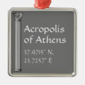 Akropolis Athens Breitengrad Ornament Aus Metall (Vorne)