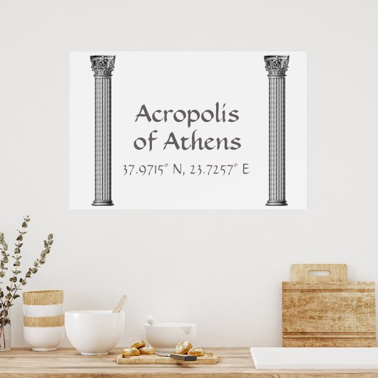 Akropolis Athens Breitengrad Poster (Küche)