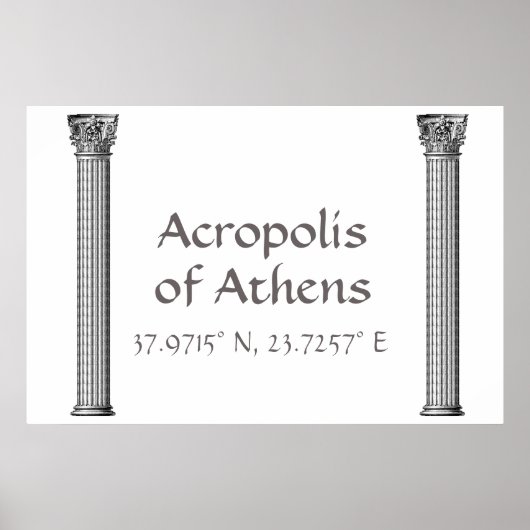 Akropolis Athens Breitengrad Poster (Vorne)