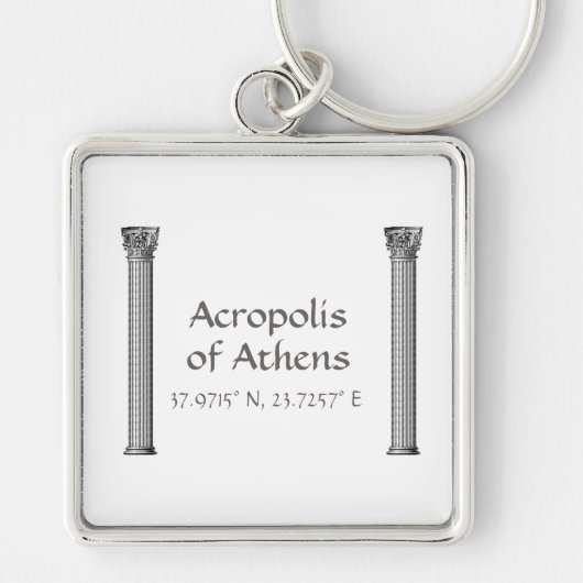 Akropolis Athens Breitengrad Schlüsselanhänger (Vorne)