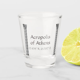 Akropolis Athens Breitengrad Schnapsglas