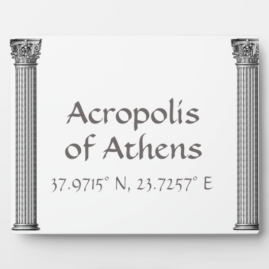 Akropolis Athens Latitude Longitude Tabletop Fotoplatte (Vorderseite)