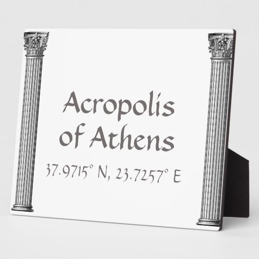 Akropolis Athens Latitude Longitude Tabletop Fotoplatte (Seite)
