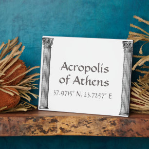 Akropolis Athens Latitude Longitude Tabletop Fotoplatte