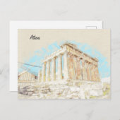 Akropolis Hill in Athen, Griechenland Postkarte (Vorne/Hinten)