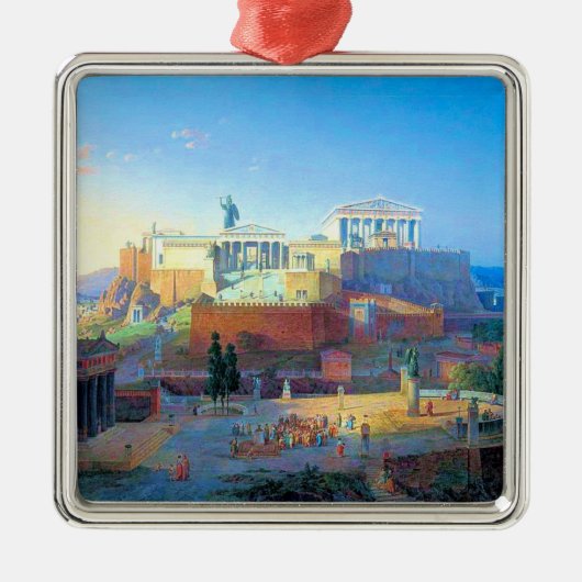 Akropolis in Griechenland Silbernes Ornament (Vorne)