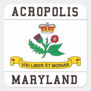 Akropolis Maryland Quadratischer Aufkleber