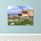 Akropolis mit bewölktem Himmel als Hintergrund, At Leinwanddruck (Insitu (Holzboden))