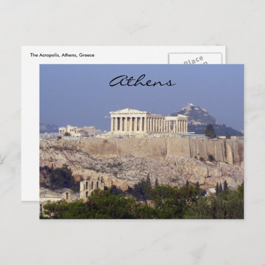 Akropolis Postkarte (Vorne/Hinten)
